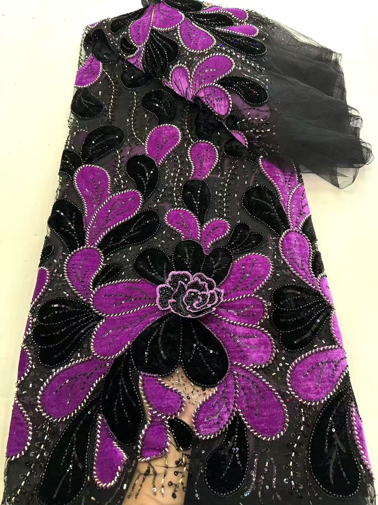 Sewing Velvet Fabric - Latest African Velvet Lace Fabric Nigerian