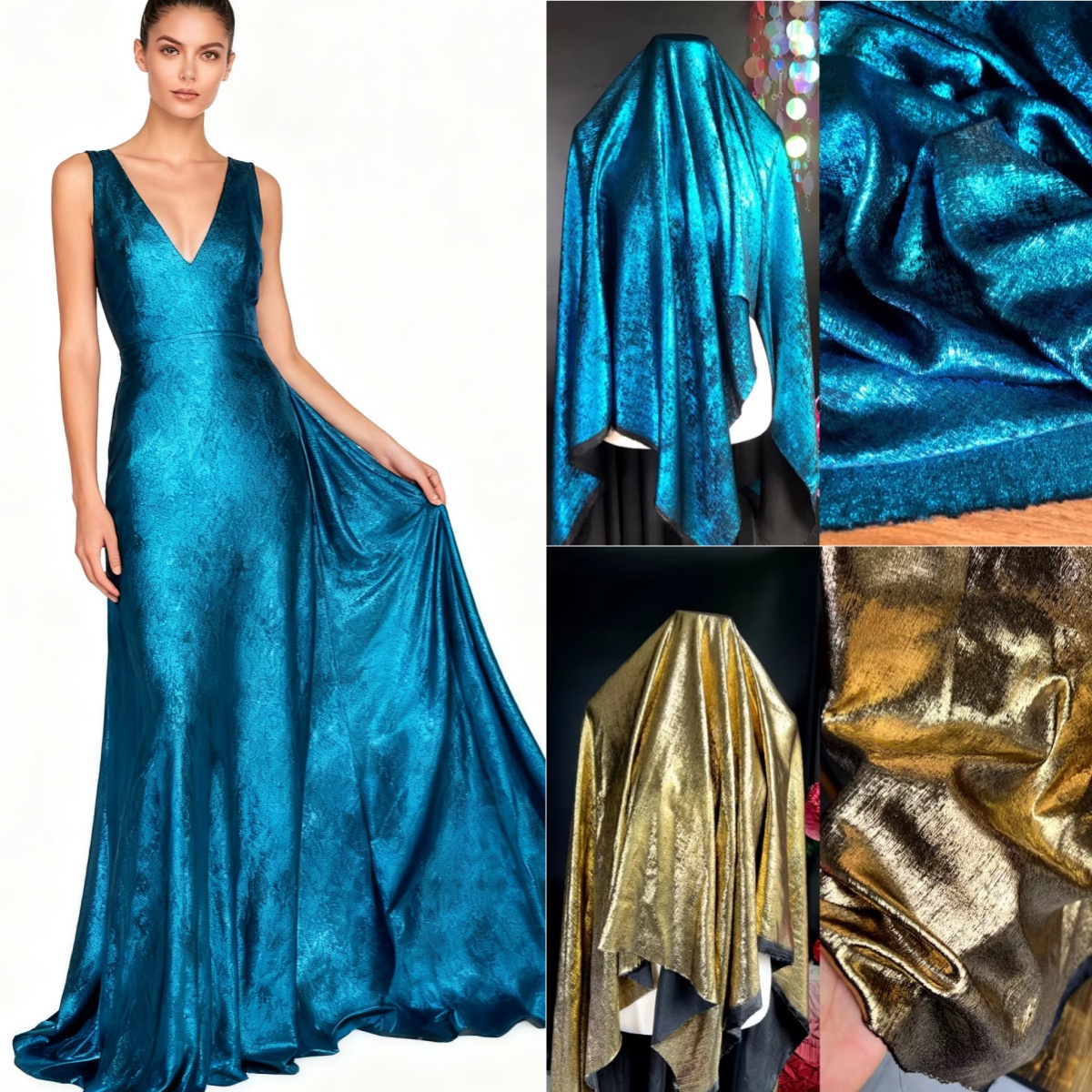 Sewing Velvet Fabric - Soft velvet with gold foil fabric,