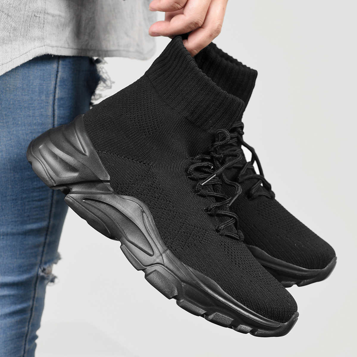 Sewing Knit - Laced Key Height Women's Boot Shoes