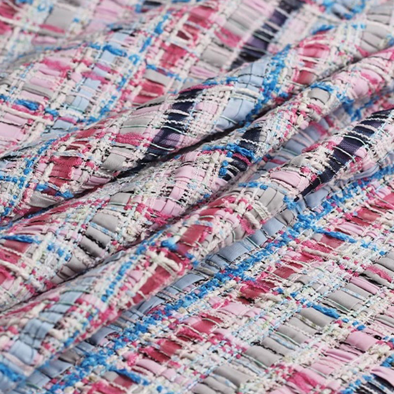 Sewing Tweed - Luxury Pink & Blue Stripe Tweed