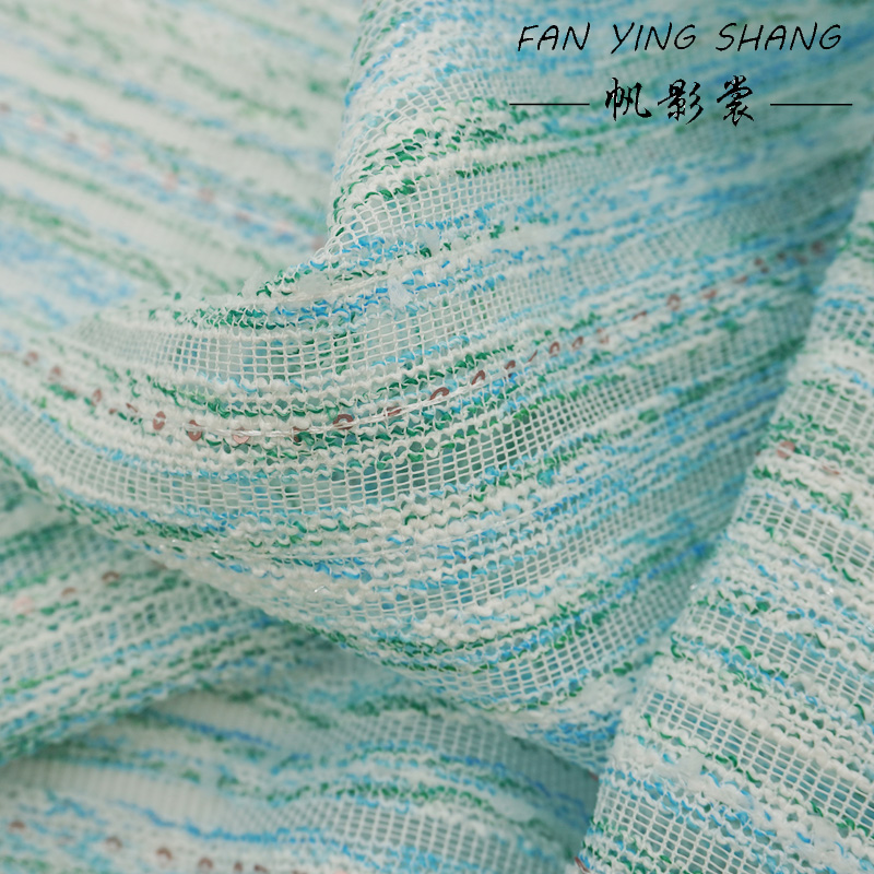 Green Sky Blue White Sequin Tw - Sewing Tweed のレビューと価格