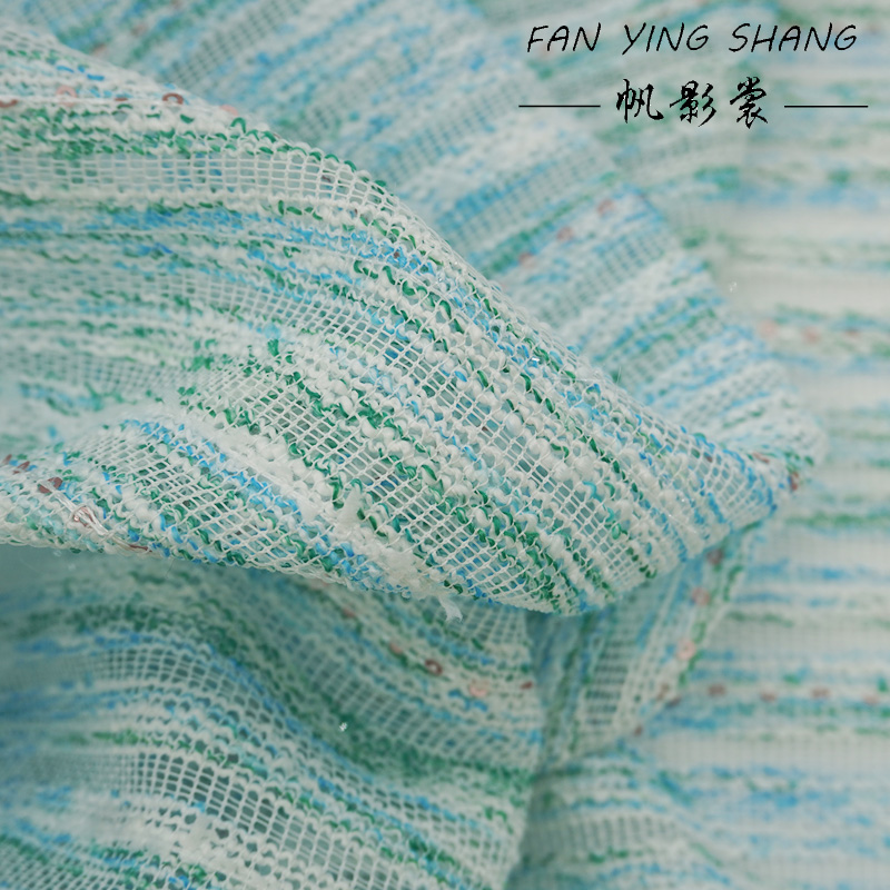 Green Sky Blue White Sequin Tw - Sewing Tweed のレビューと価格