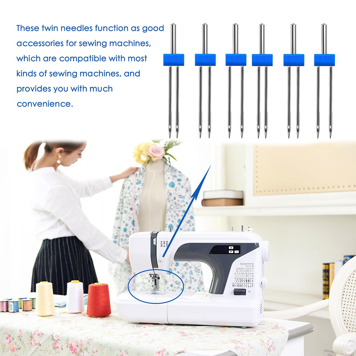3 Size Twin Needles for Sewing - Twin Needle Stretch のレビューと価格