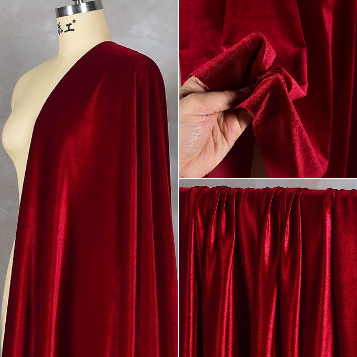 Solid color soft four sided el - Sewing Velvet Fabric のレビューと価格