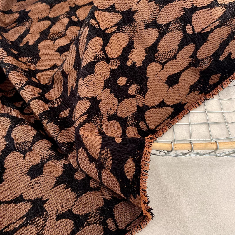 Brown Rock Texture Woven Fabri - Vintage Sewing Textile のレビューと価格