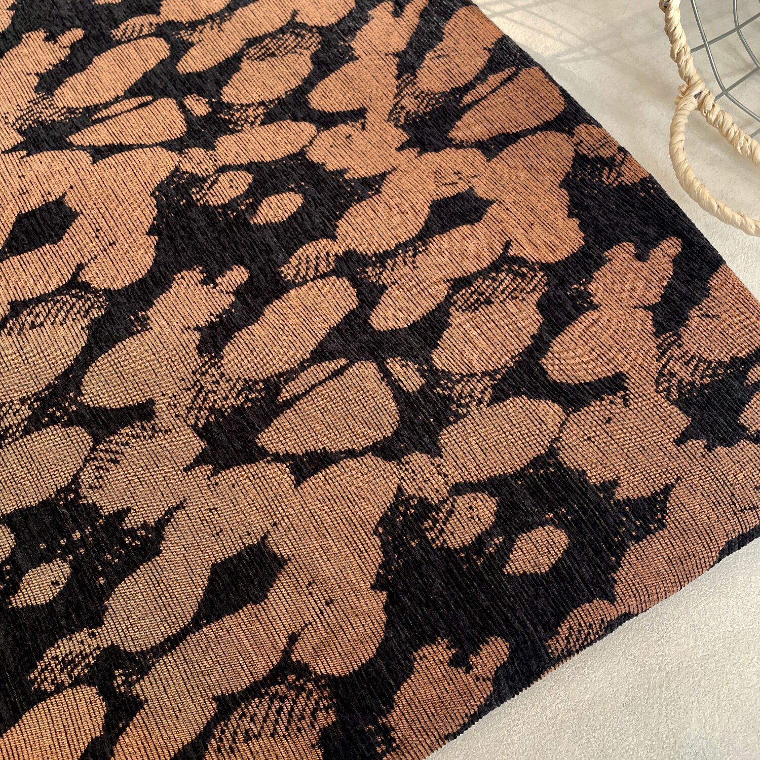 Brown Rock Texture Woven Fabri - Vintage Sewing Textile のレビューと価格