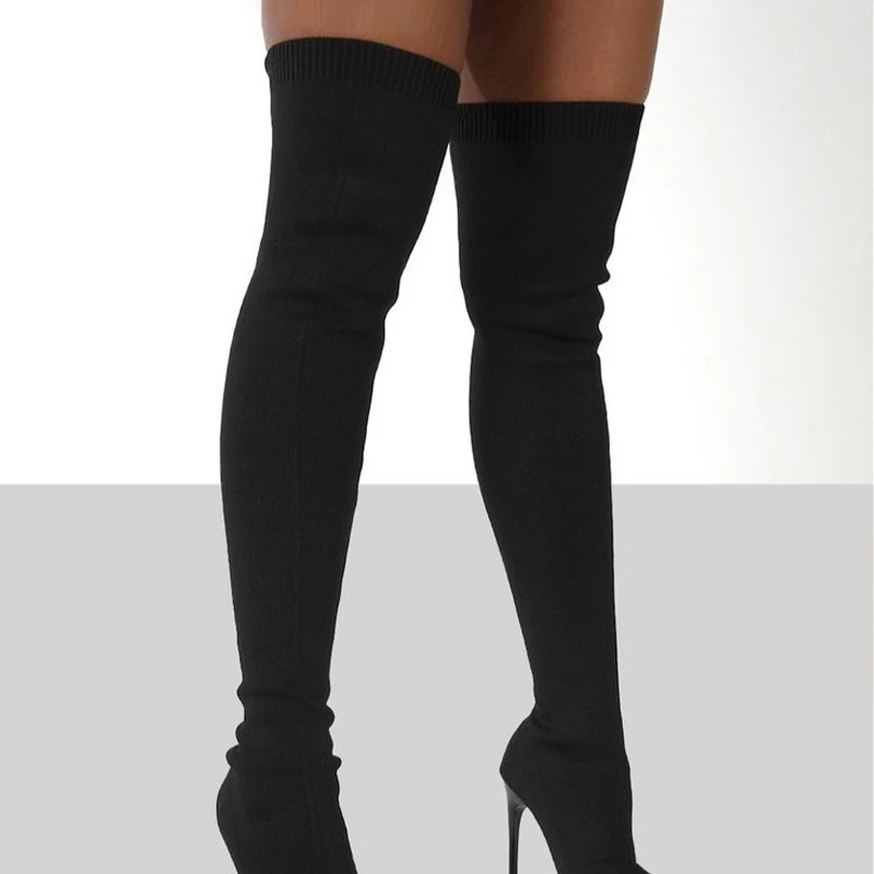 Women Autumn Over The Knee Boo - Sewing Knit のレビューと価格