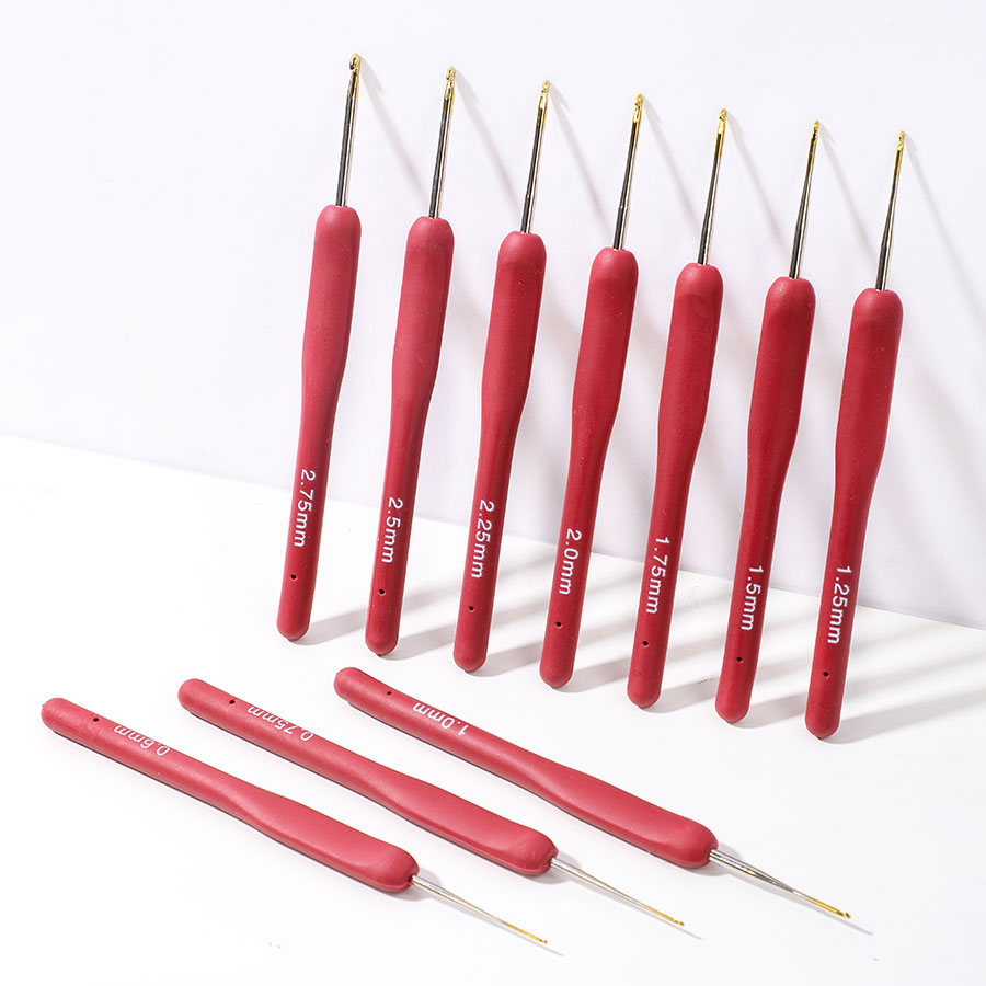 10pcs Red Crochet Set Kit Sili - Sewing Necessities のレビューと価格