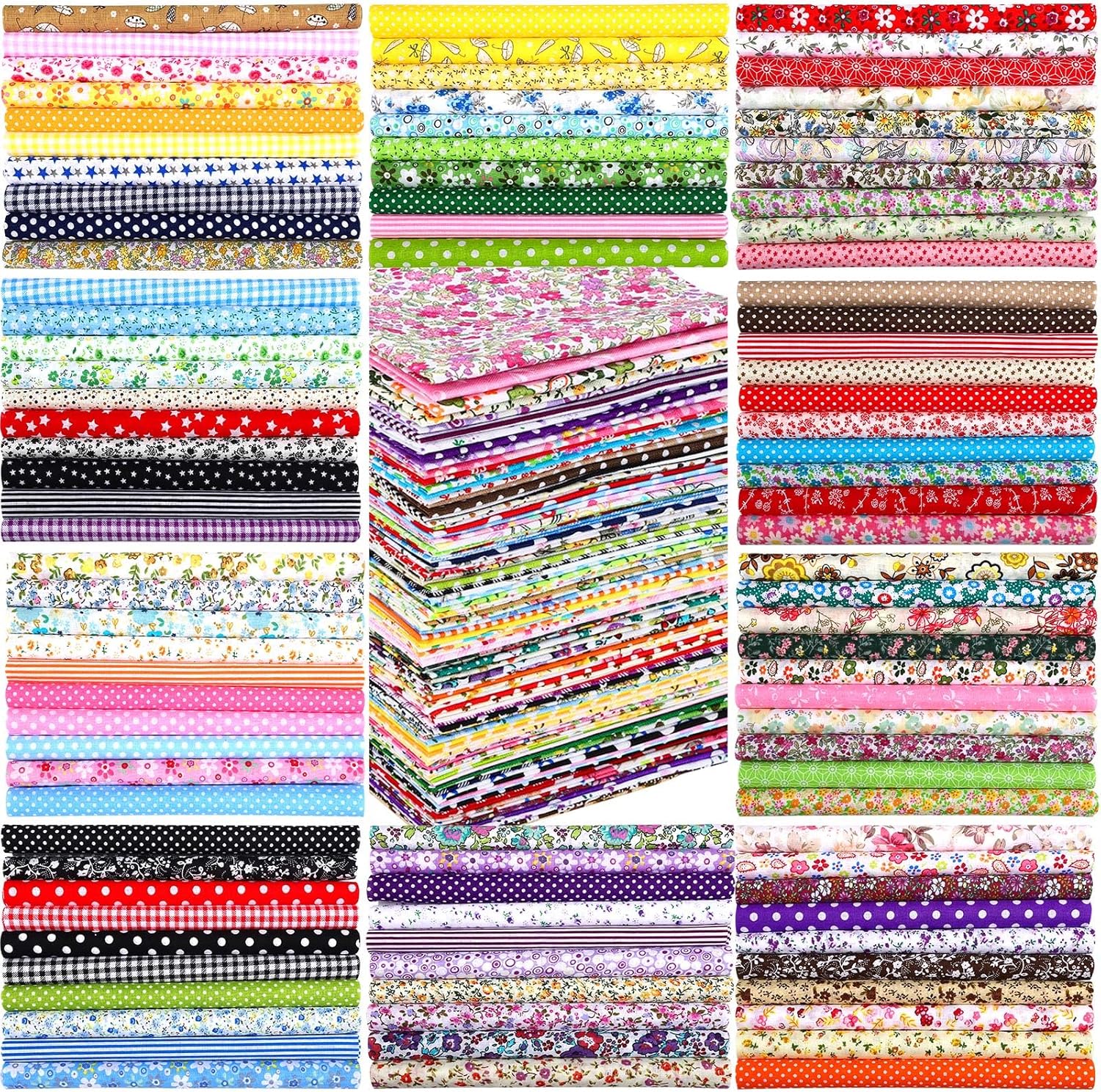 50PCS/100PCS 100% Cotton Fabri - Sewing Tweed のレビューと価格