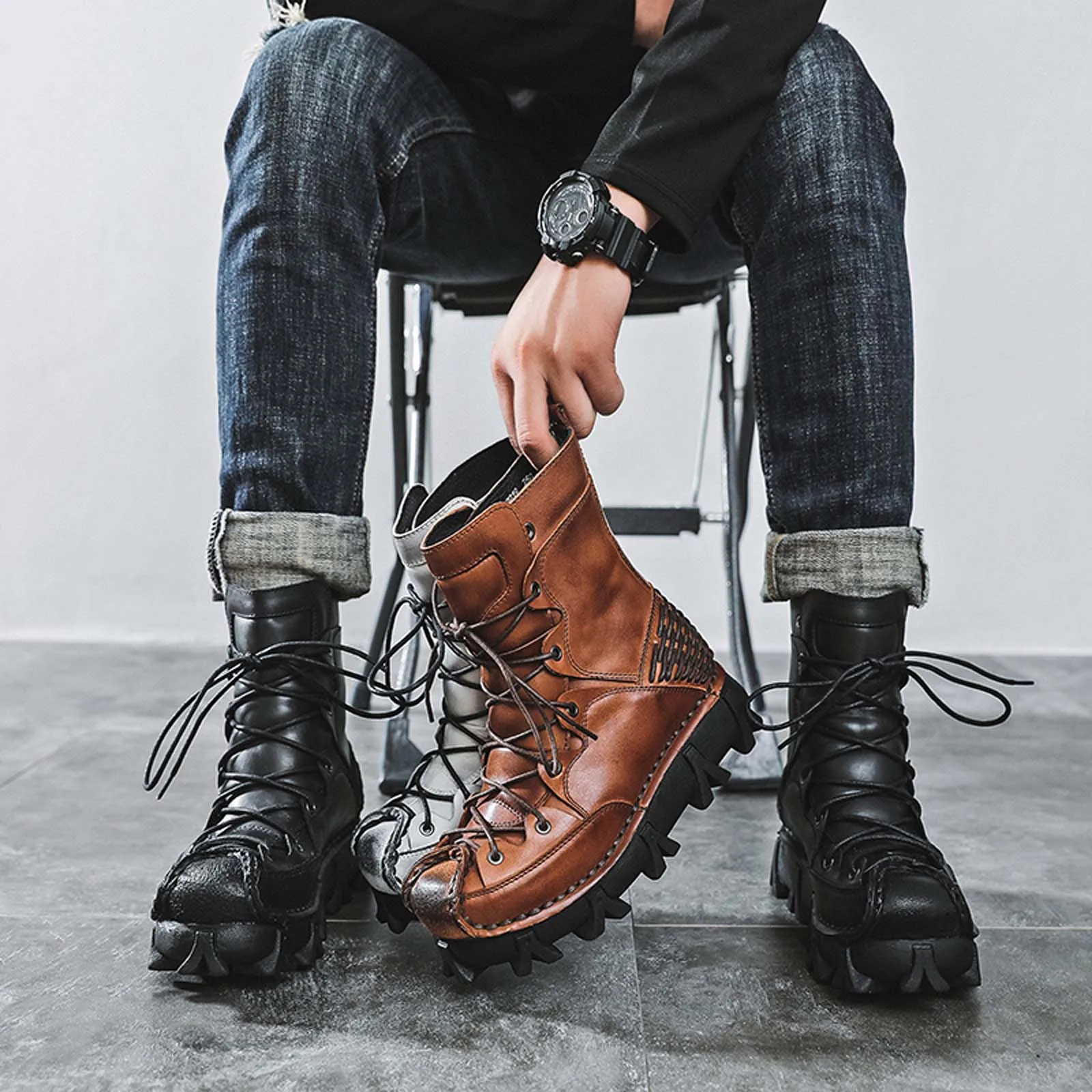 Fashion Genuine Leather Motorc - Sewing Knit のレビューと価格