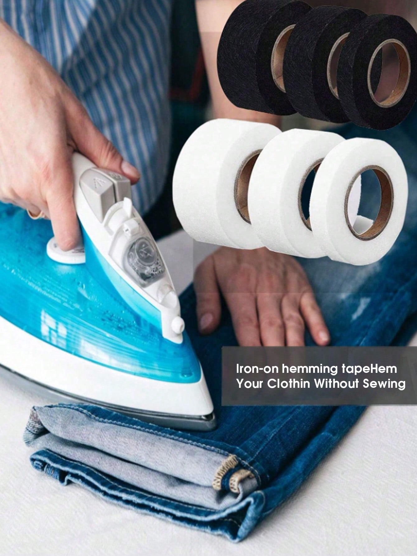 1pc Double-Sided Iron-On Hemmi - Hem Tape Fusible のレビューと価格