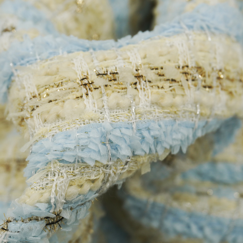 Blue Gold Interlace Plaid Twee - Sewing Tweed のレビューと価格