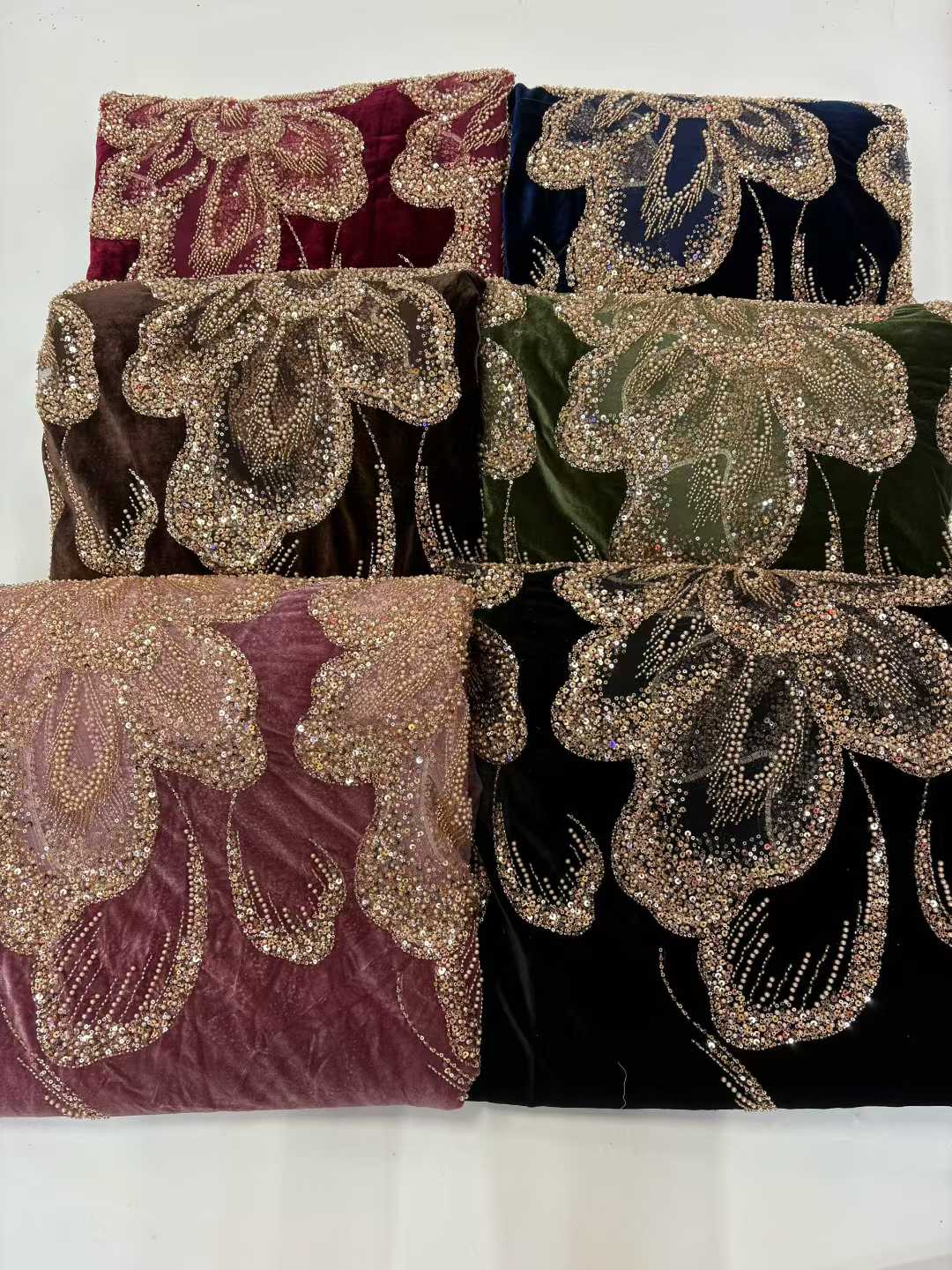 African Velvet Beaded Heavy La - Sewing Velvet Fabric のレビューと価格
