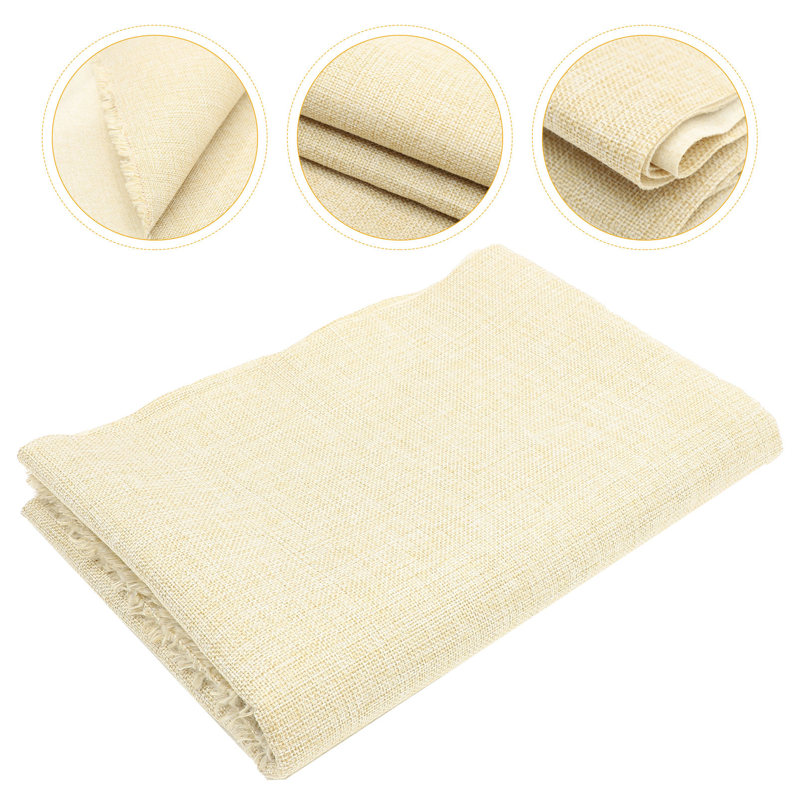 Beige Dense Linen Fabric for D - Sewing Machine For Textile のレビューと価格