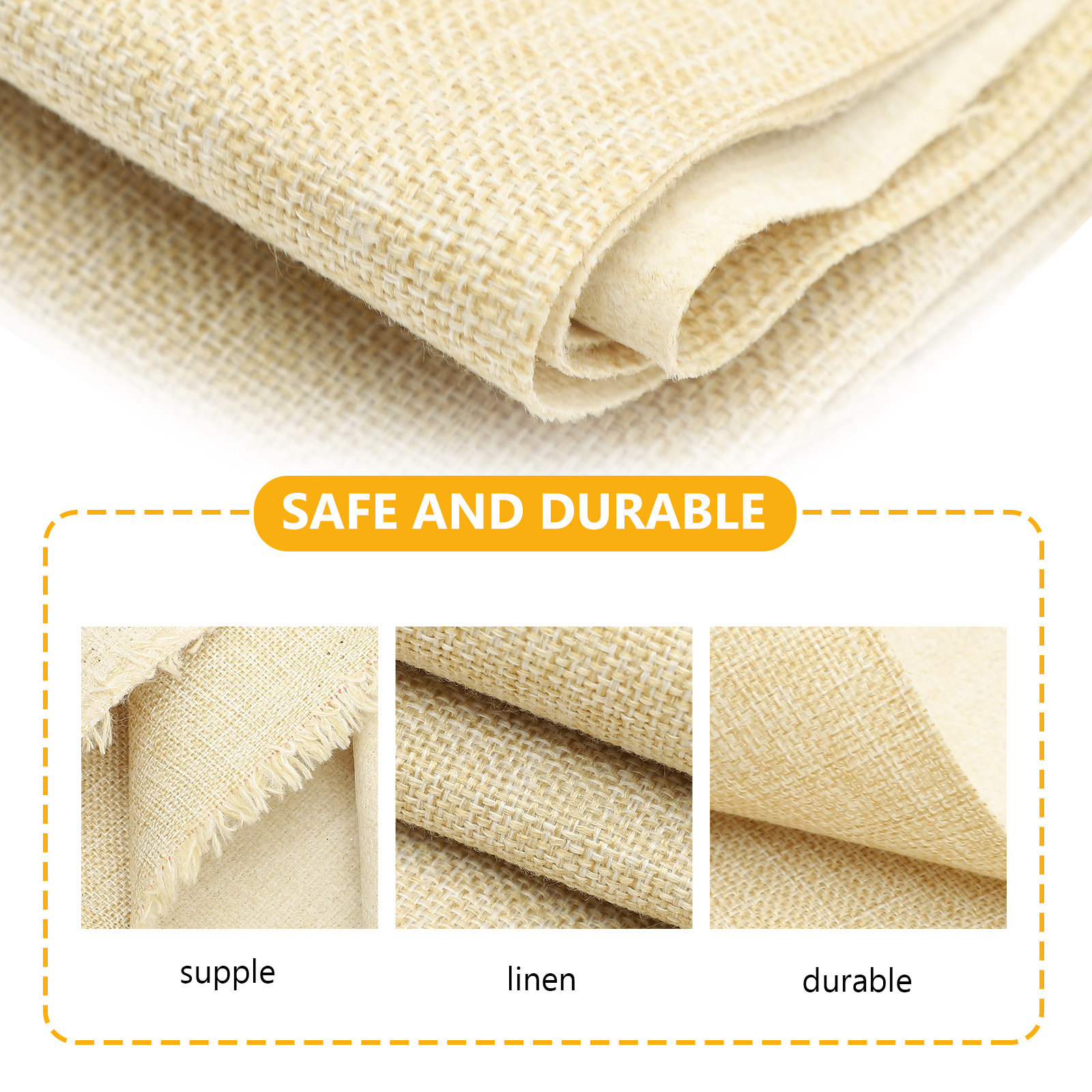 Beige Dense Linen Fabric for D - Sewing Machine For Textile のレビューと価格