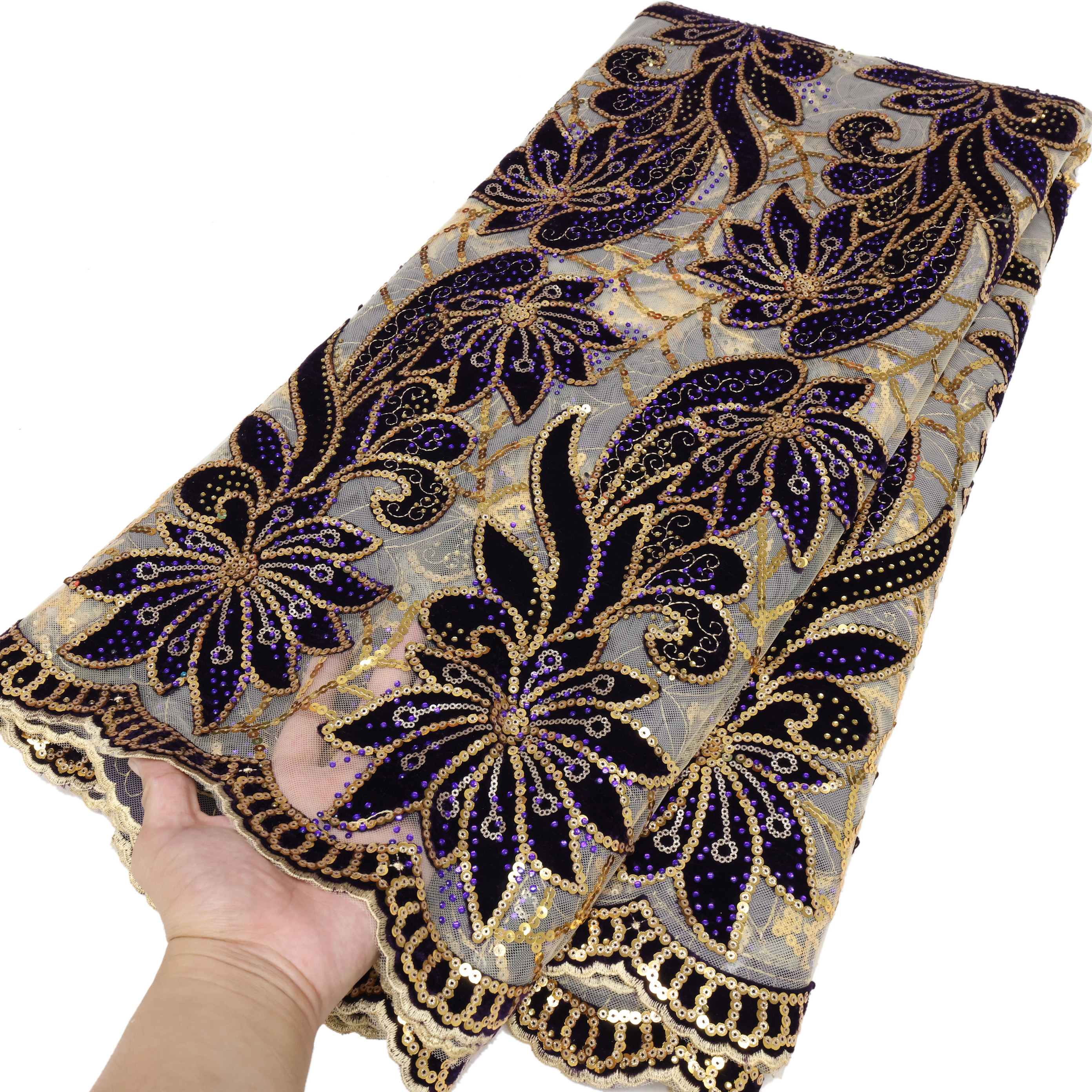 African Velvet Lace Fabric 202 - Sewing Velvet Fabric のレビューと価格