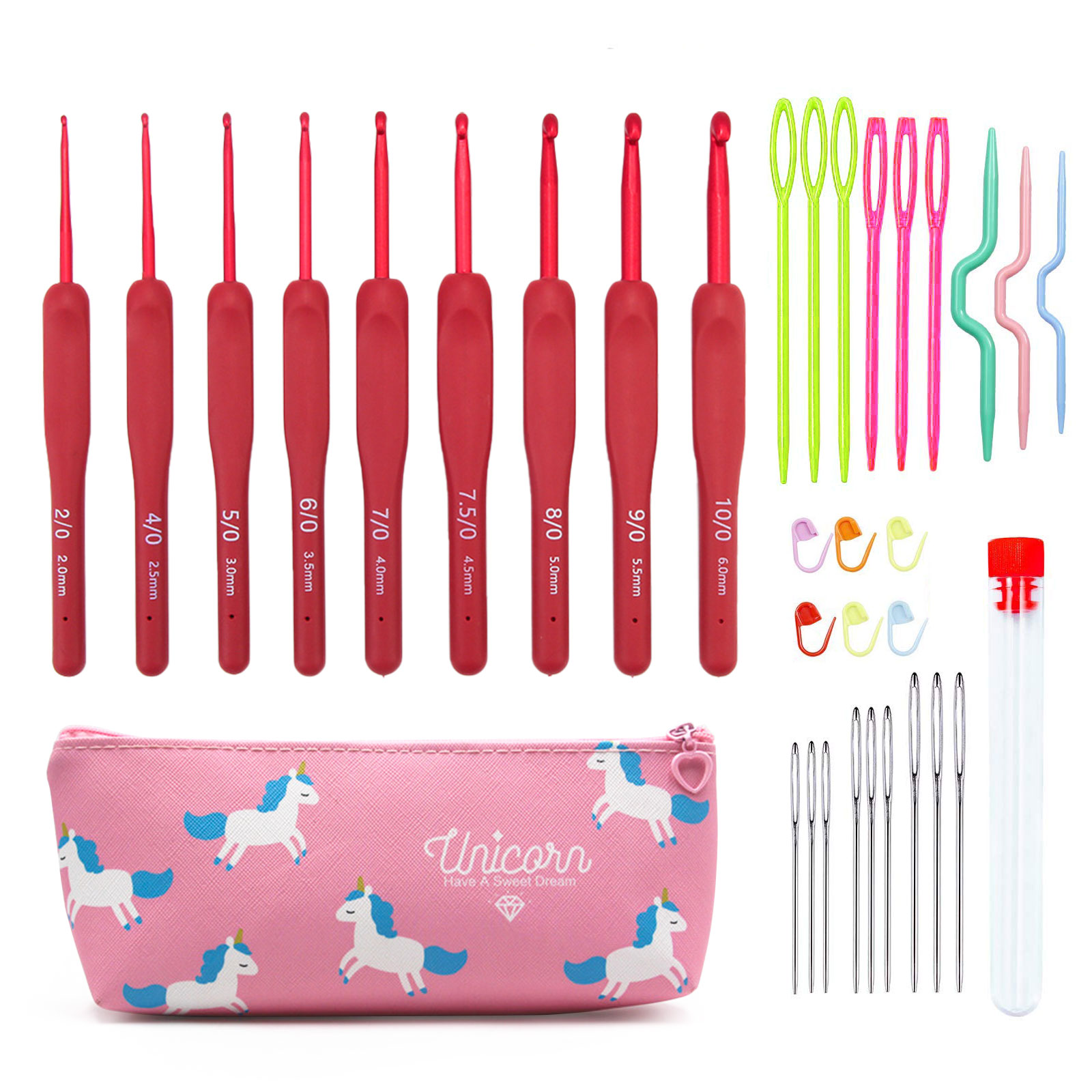 9/33pcs Red Crochet Hook set,  - Sewing Necessities のレビューと価格