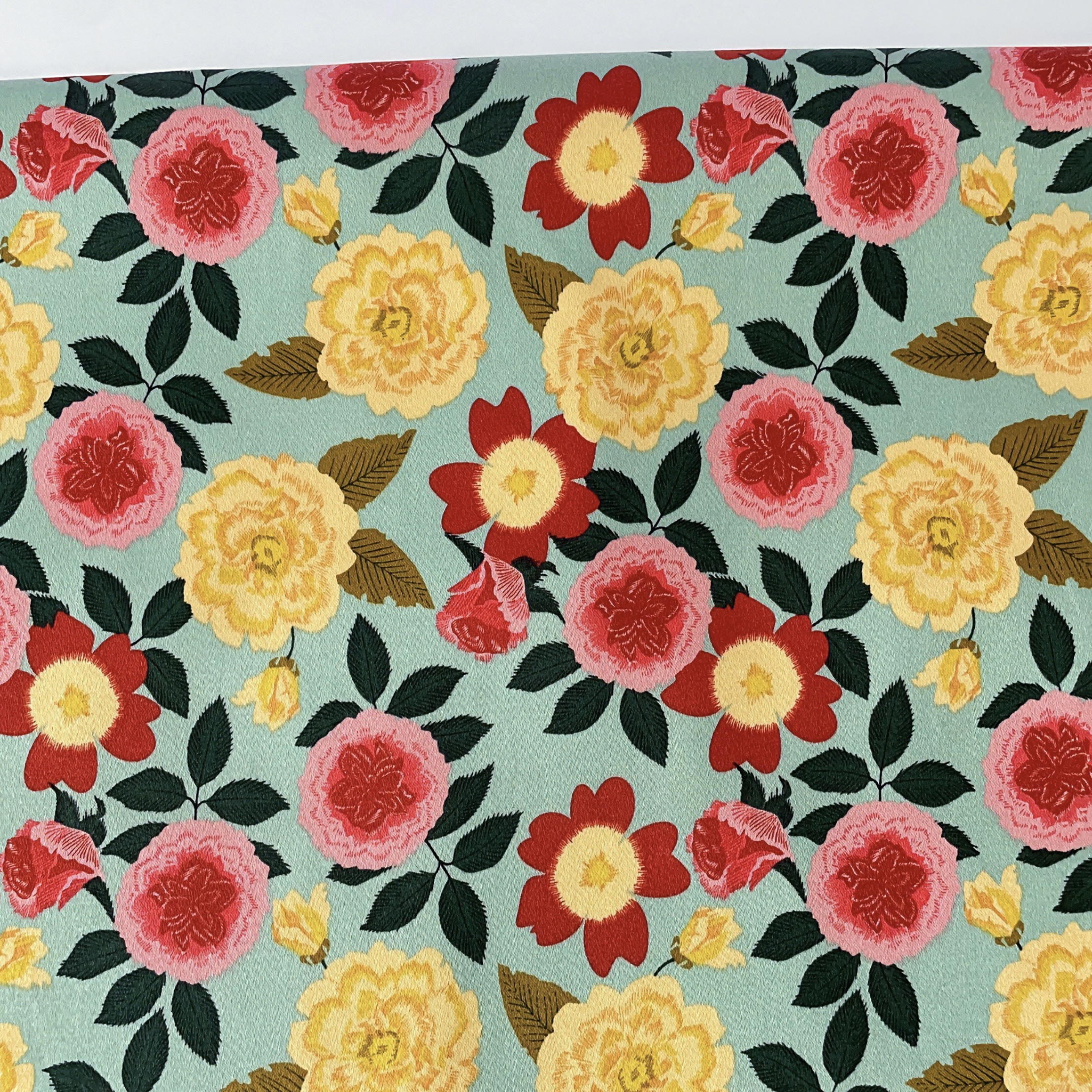 Vintage Floral Printed Satin 1 - Vintage Sewing Textile のレビューと価格