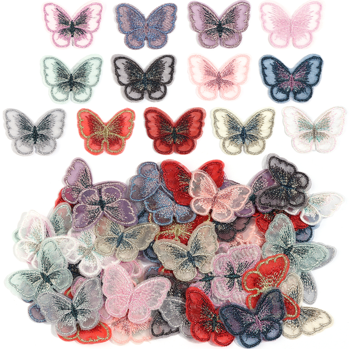 20Pcs 3X4CM Butterfly Cloth Pa - Sewing Necessities のレビューと価格