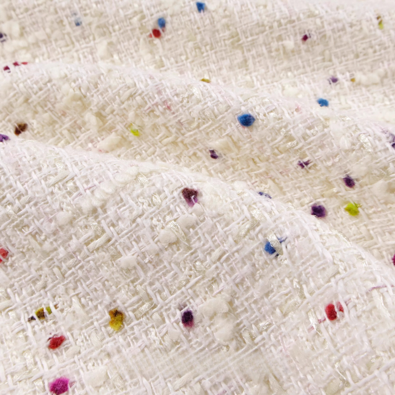Creamy White 3D Grid Colorful  - Sewing Tweed のレビューと価格
