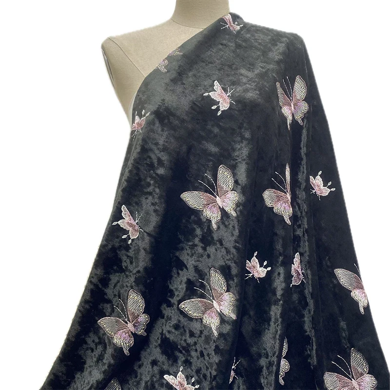 Velvet Colorful Butterfly Embr - Sewing Velvet Fabric のレビューと価格
