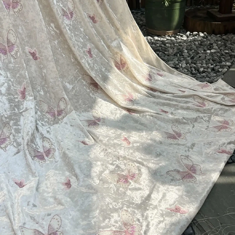 Velvet Colorful Butterfly Embr - Sewing Velvet Fabric のレビューと価格