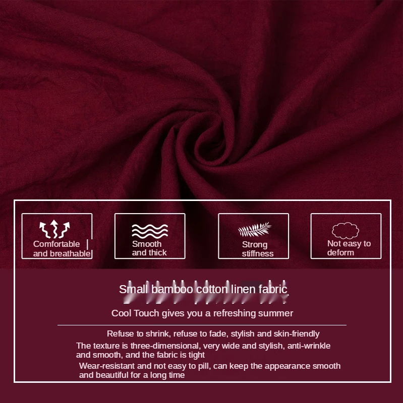 Thin Bamboo Linen Cotton Fabri - Vintage Sewing Textile のレビューと価格